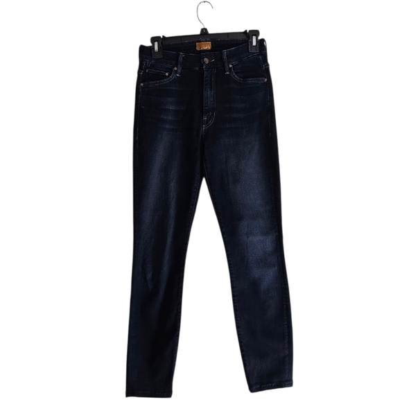 MOTHER High Waisted Looker Coffee Tea Or Me Dark Blue Denim Jeans 26 Preowned - Picture 1 of 9